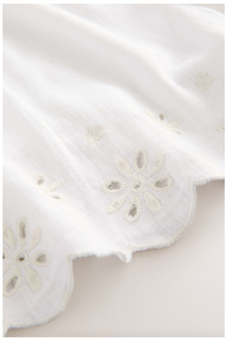 Embroidered Eyelet Linen Blend Shorts, Alternate, color, WHITE