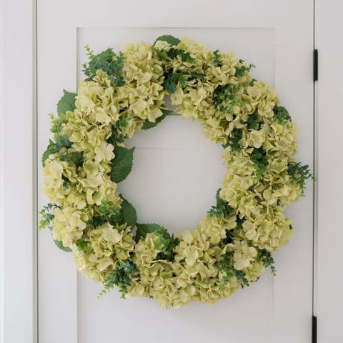 30" Light Green Hydrangea Wreath
