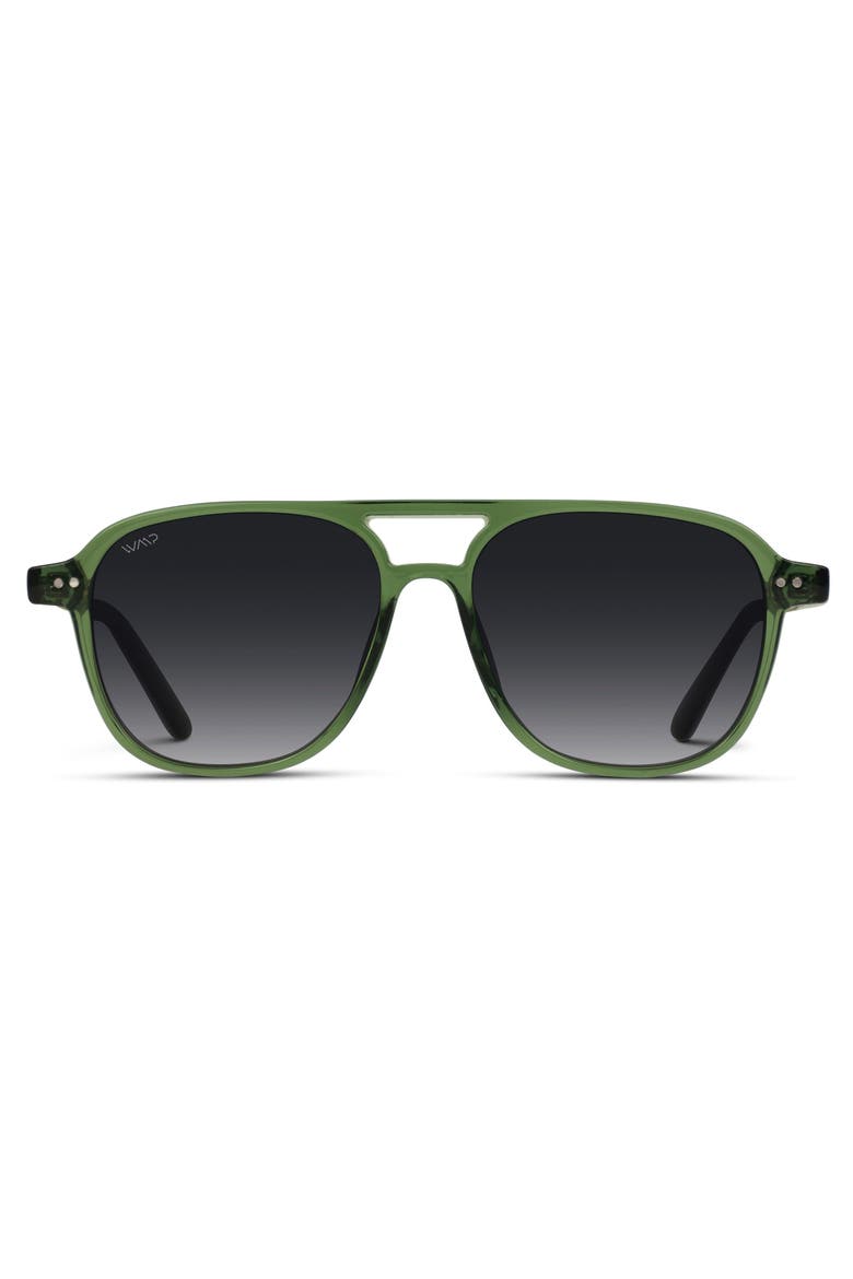 Hayden - 53mm Double Bridge Aviator Polarized Sunglasses, Main, color, Emerald Green