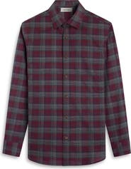 Bugatchi Karl Shaped Fit Plaid Cotton & Cashmere Button-Up Shirt