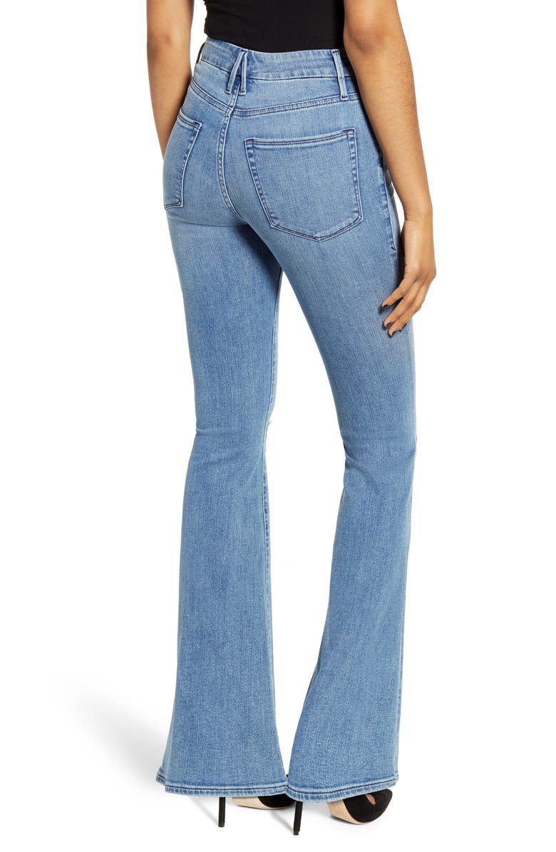 Good American Good Flare Ripped Jeans, Alternate, color, 