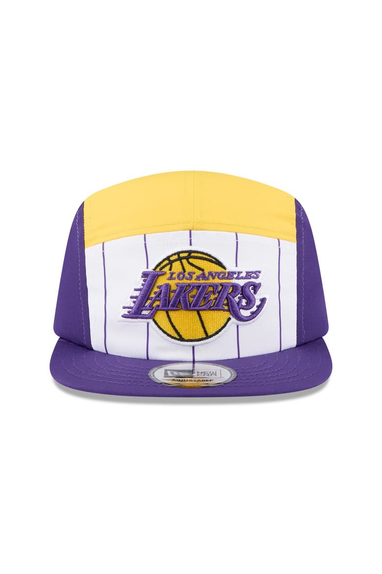 Men's New Era  White/Purple Los Angeles Lakers 2025 NBA Tip Off Camper Adjustable Hat, Alternate, color, White