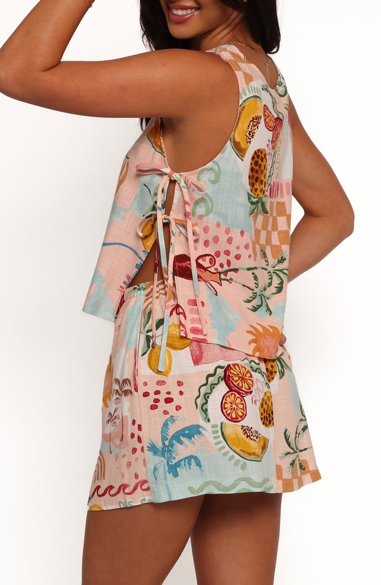 Petal & Pup Abella Print Button Front Miniskirt, Alternate, color, Summer Haze