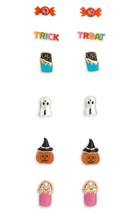 6-Pack Halloween Stud Earrings