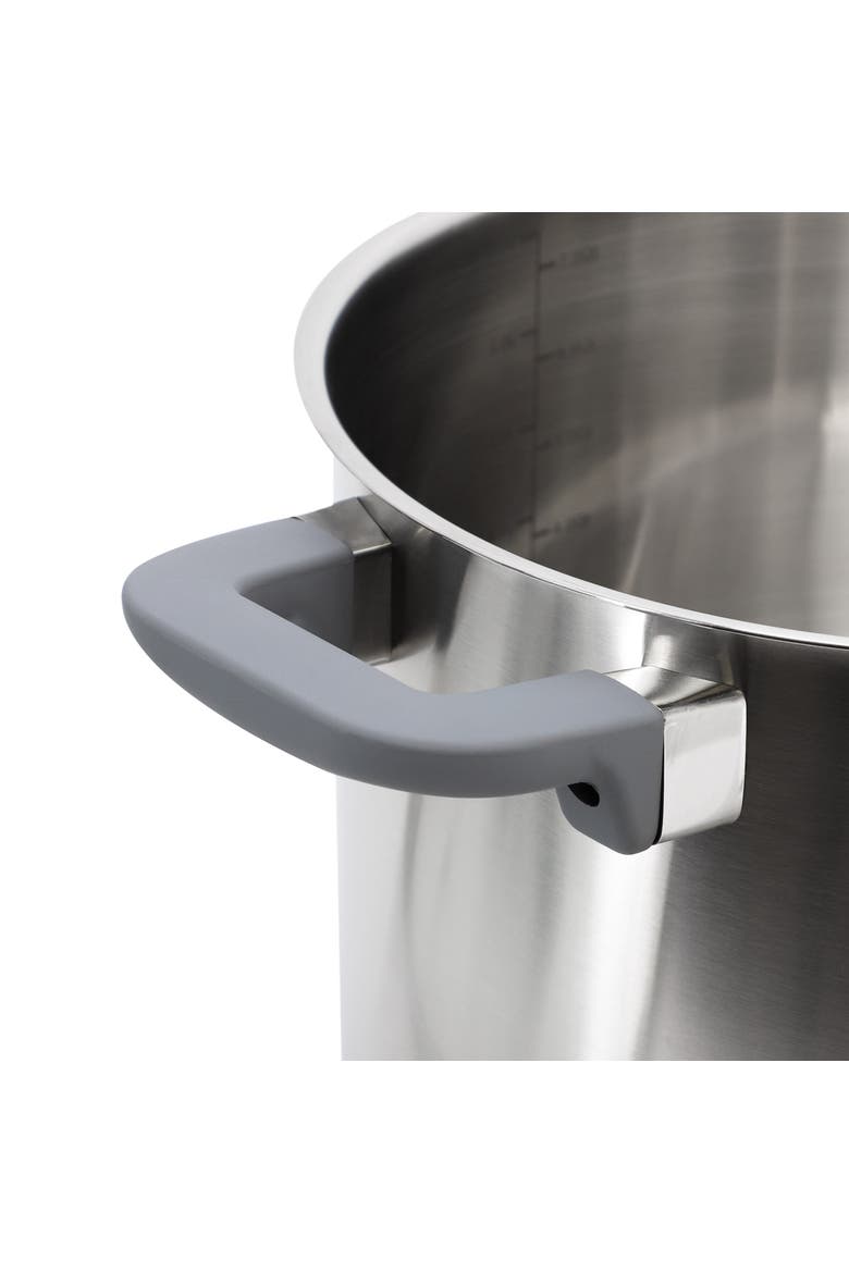 6.5 Quart Brushed Stainless Steel Stock Pot with Lid, Alternate, color, Silver