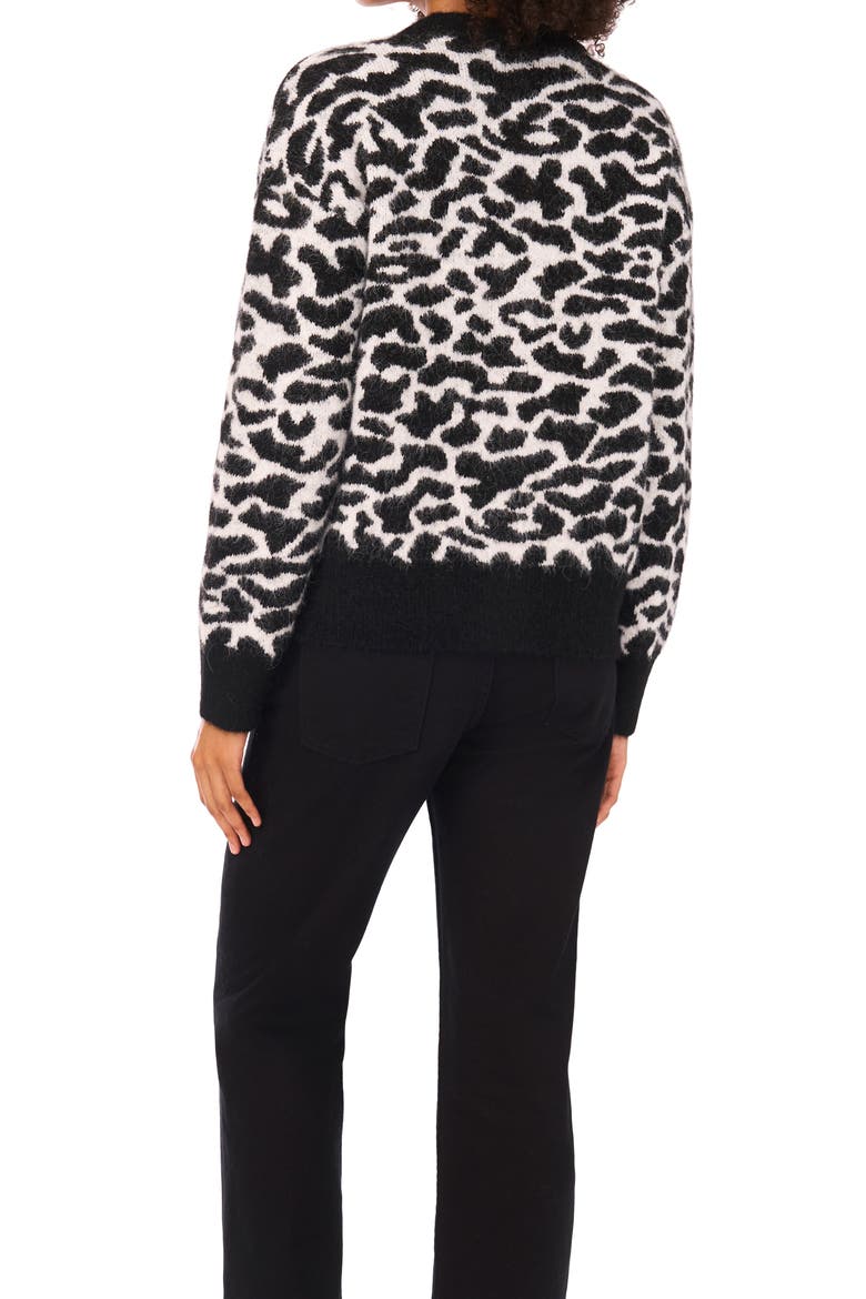 Animal Print Cardigan, Alternate, color, RICH BLACK