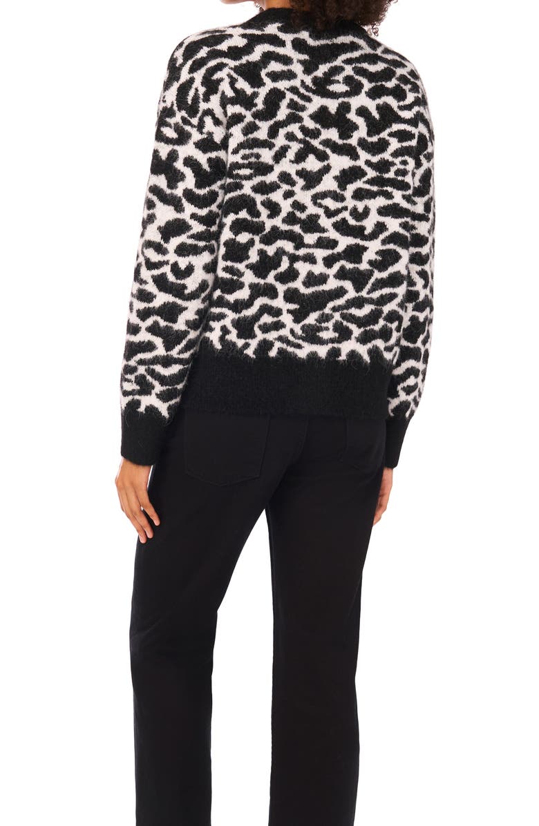 Halogen<sup>®</sup> Animal Print Cardigan, Alternate, color, Rich Black
