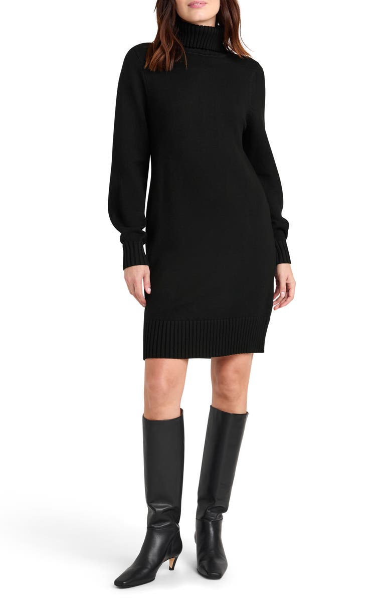 Splendid x @cellajaneblog Turtleneck Long Sleeve Sweater Dress, Main, color, 