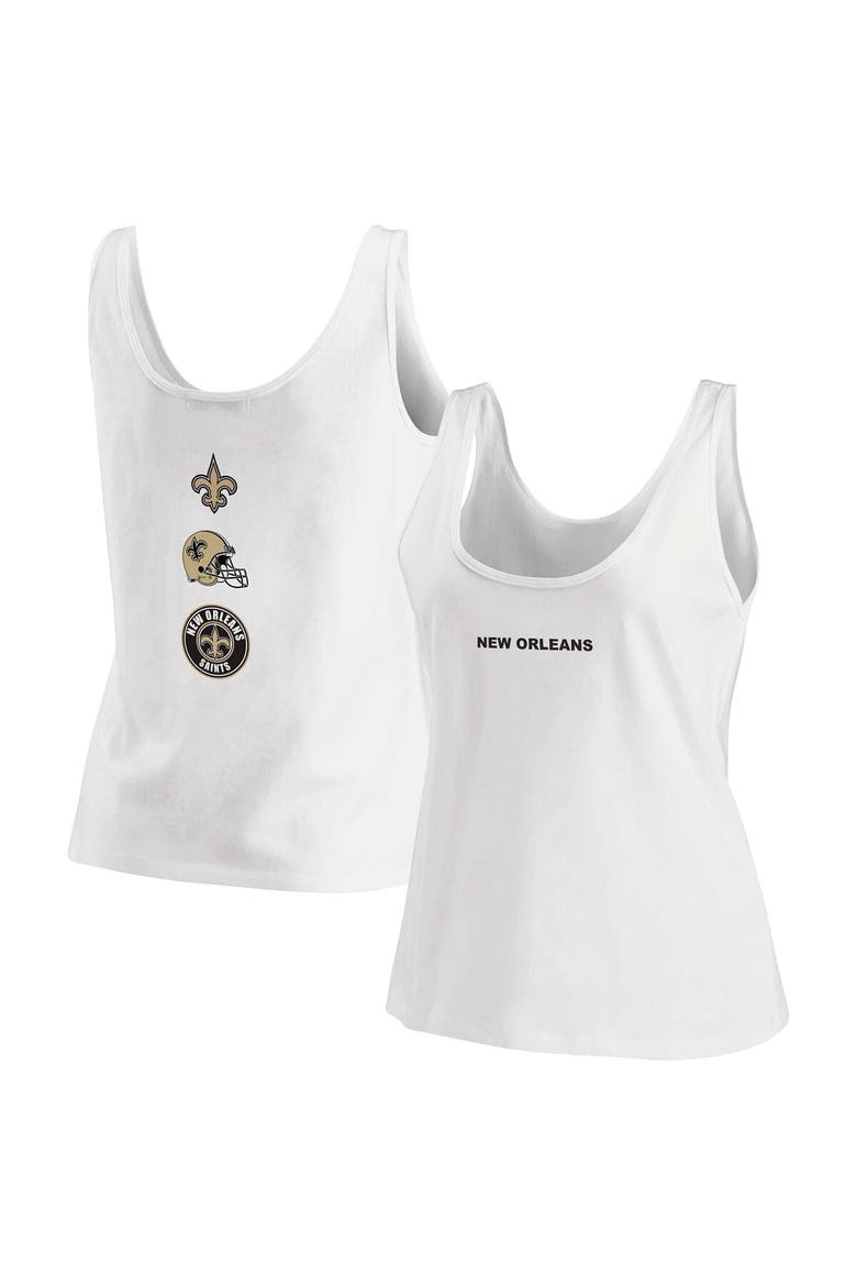 Women's WEAR by Erin Andrews White New Orleans Saints Team Scoop Neck Tank Top, Alternate, color, WHITE