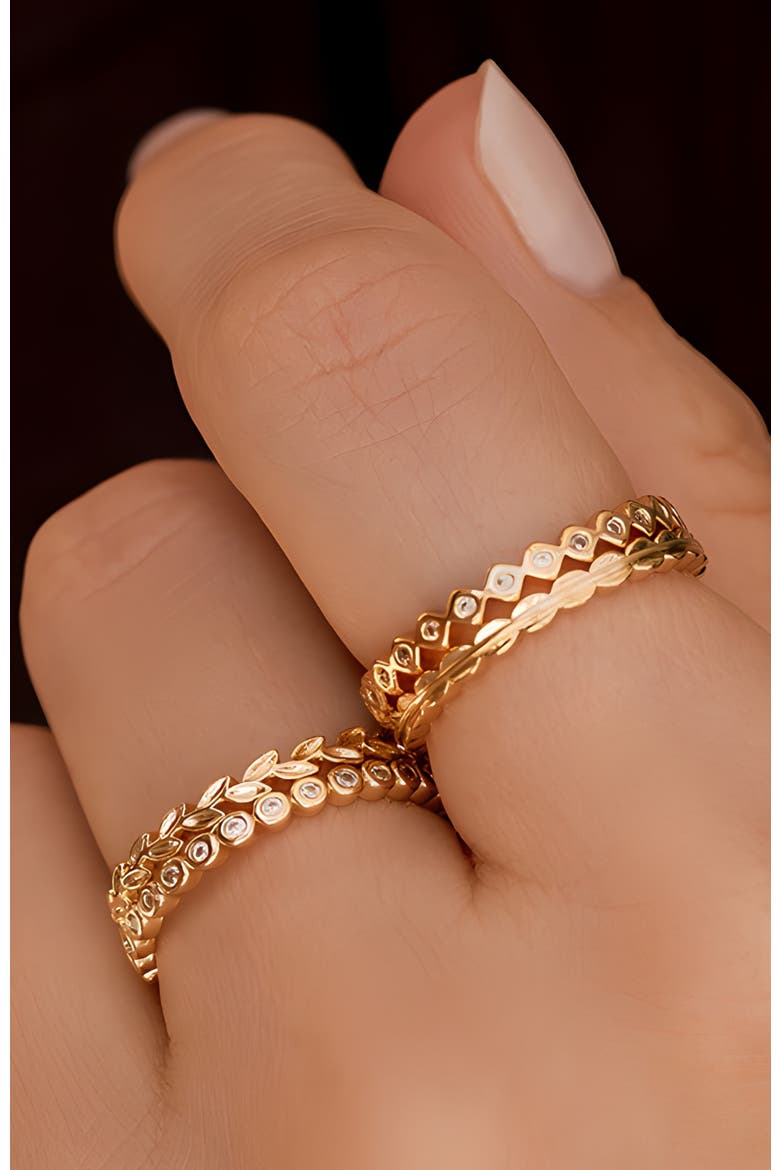 Dainty Mini Ring Set, Alternate, color, Gold