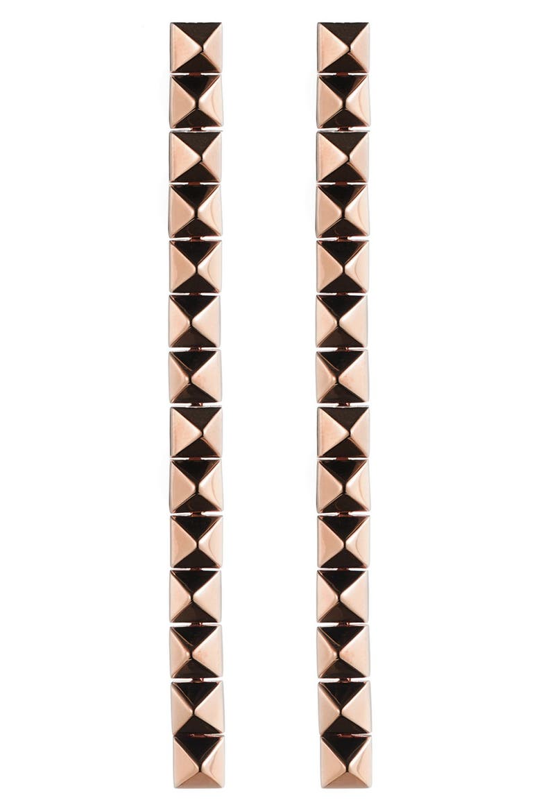 'Pyramid Tennis' Drop Earrings, Alternate, color, ROSE GOLD
