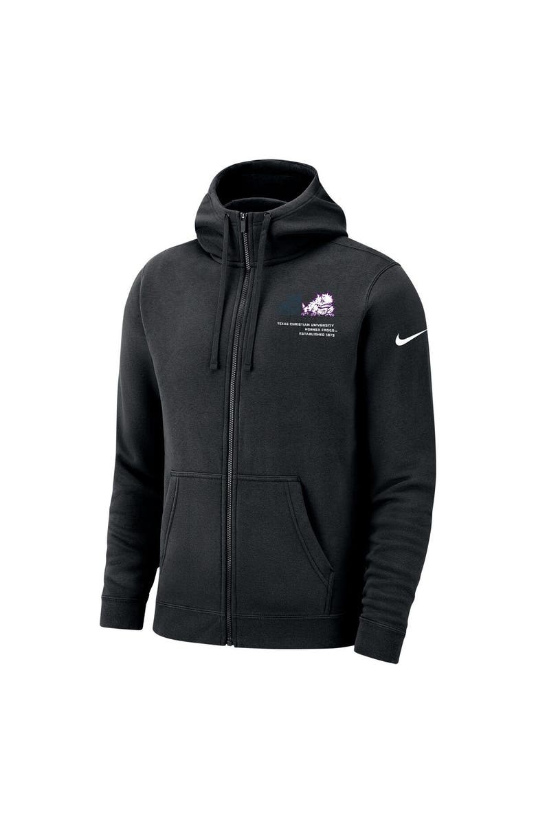 Nike Men's Nike Black TCU Horned Frogs Club Full-Zip Hoodie, Alternate, color,