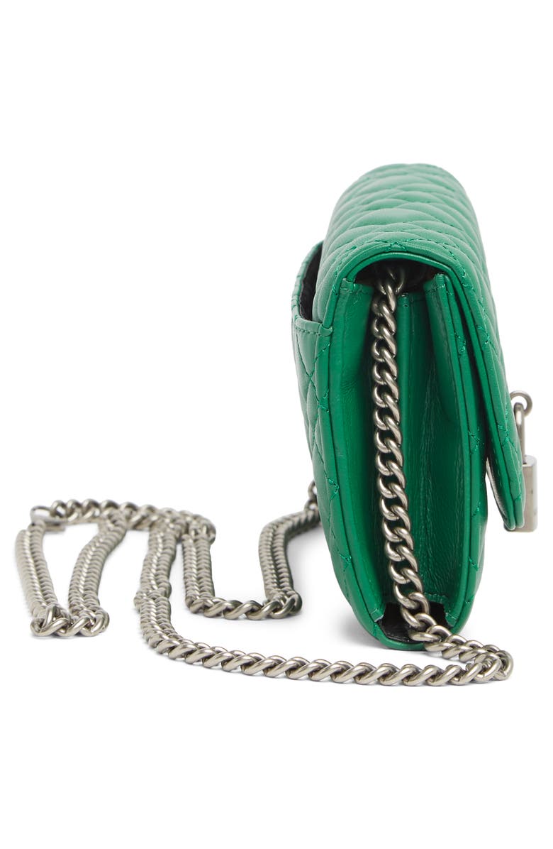 Kurt Geiger London Brixton Quilted Leather Chain Wallet, Alternate, color, 