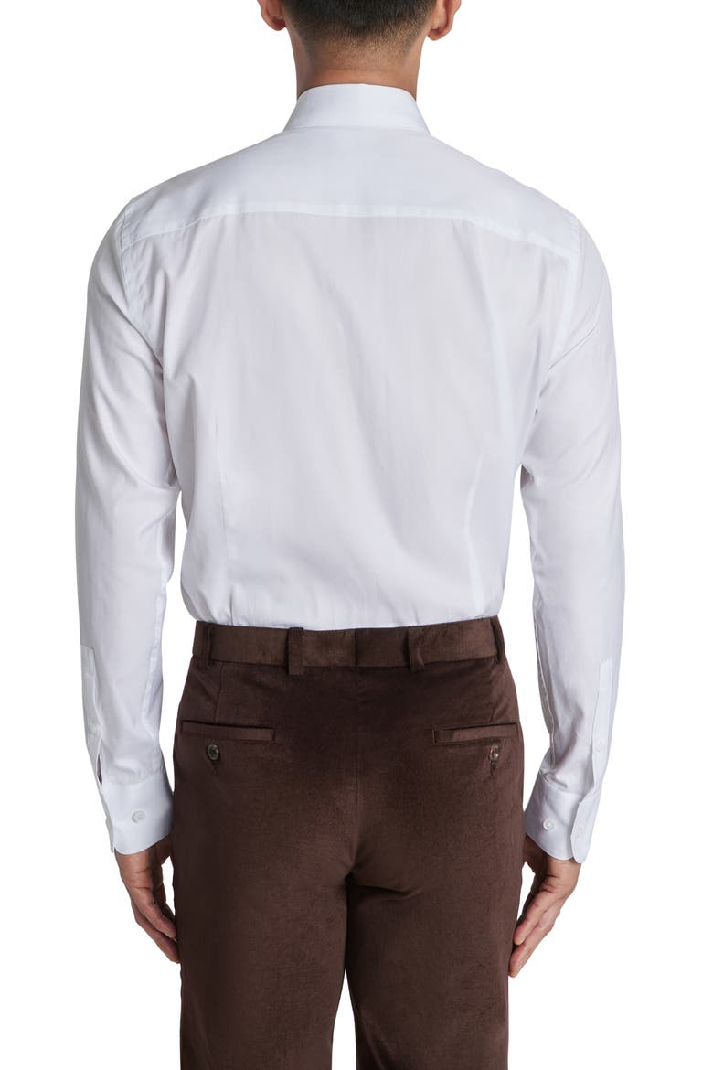 Adlam Solid Herringbone Dress Shirt, Alternate, color, WHITE