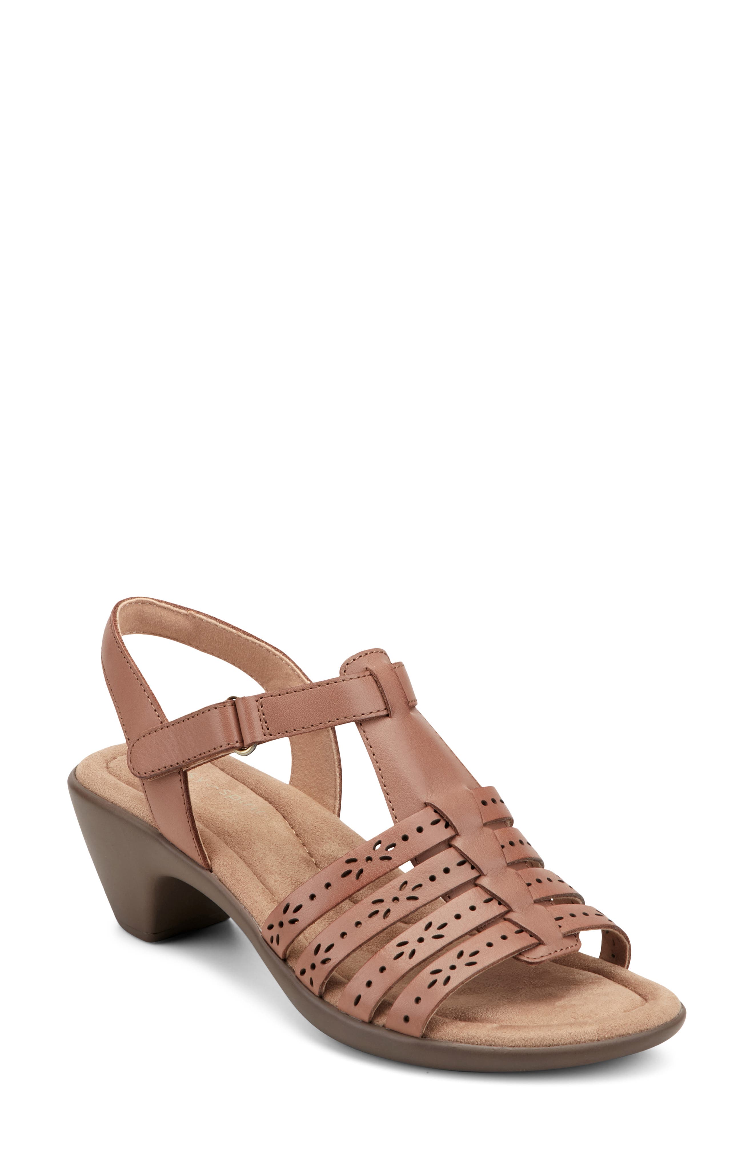 Easy Spirit Cortney Quarter Strap Sandal, Main, color, Medium Brown