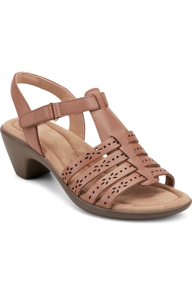 Easy Spirit Cortney Quarter Strap Sandal, Main, color, Medium Brown
