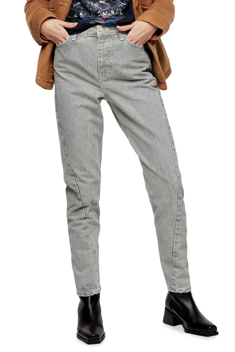IDOL Twist Seam Mom Jeans, Main, color, MINT