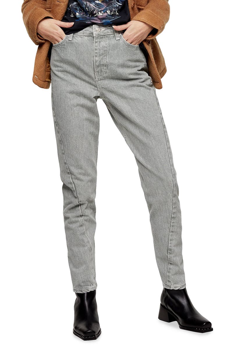 Topshop IDOL Twist Seam Mom Jeans, Main, color,