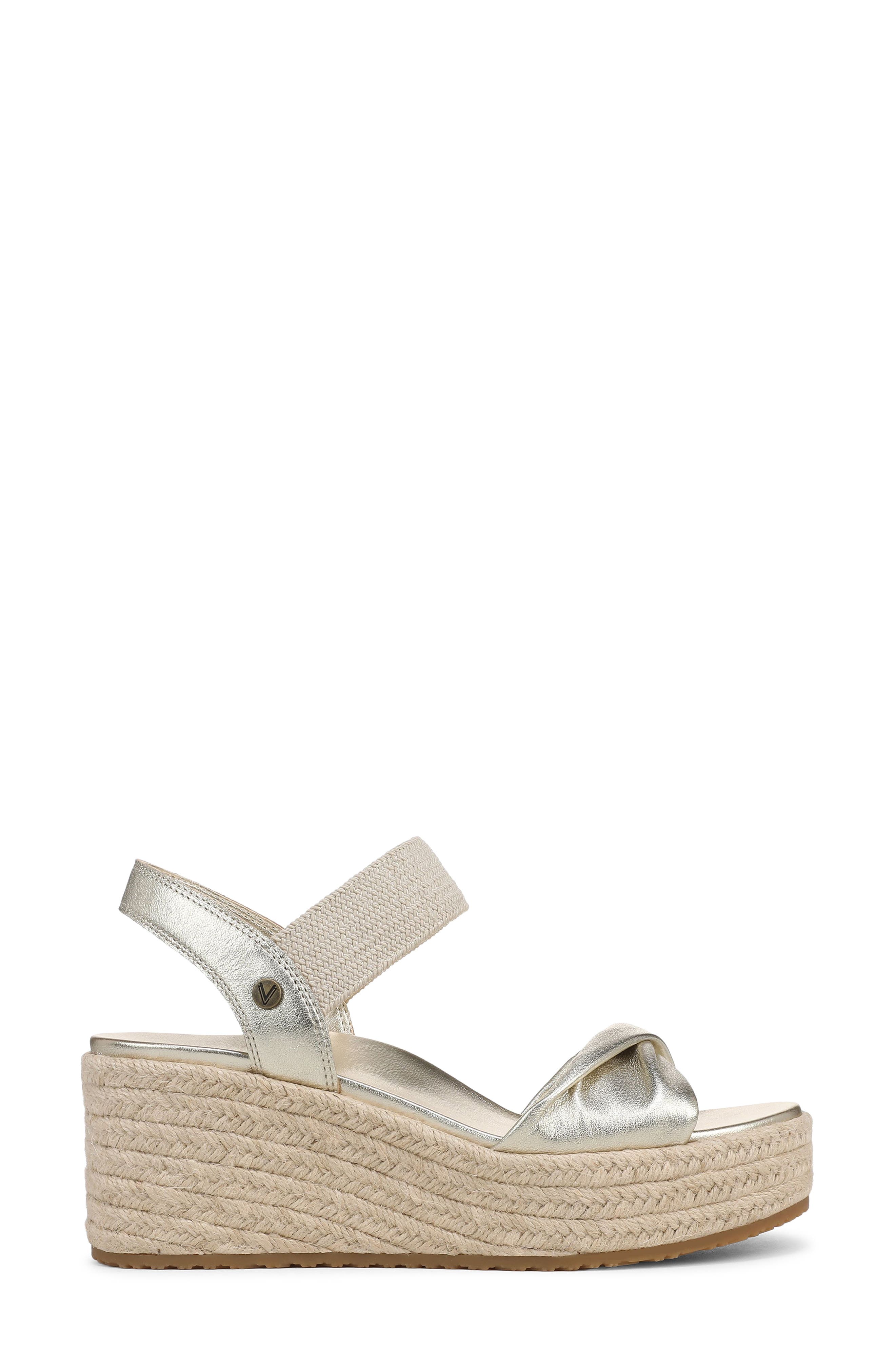 Darla Espadrille Platform Slide Sandal, Alternate, color, GOLD