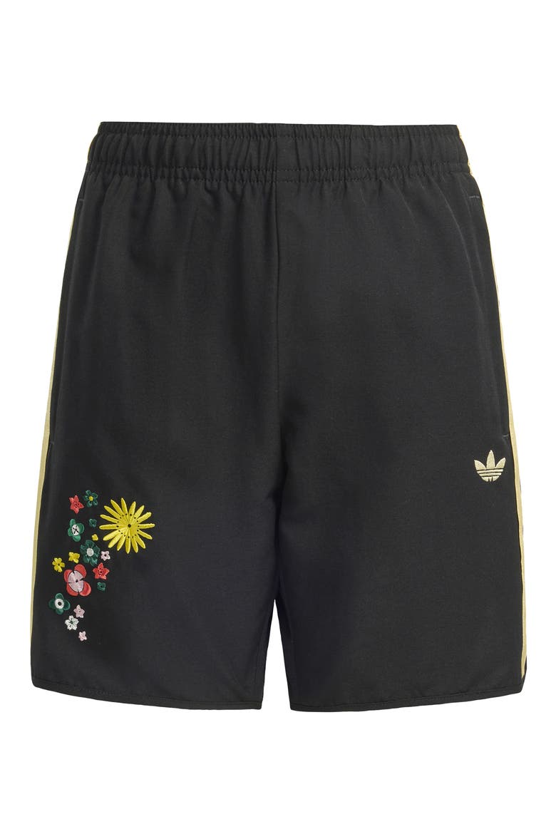 Kids' Originals x Liberty London Floral Embroidered Shorts, Main, color, BLACK