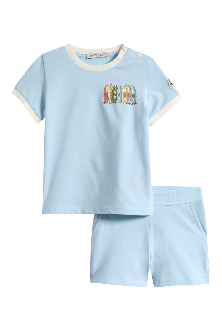 Kids' Knit Graphic T-Shirt & Shorts Set, Main, color, LIGHT BLUE