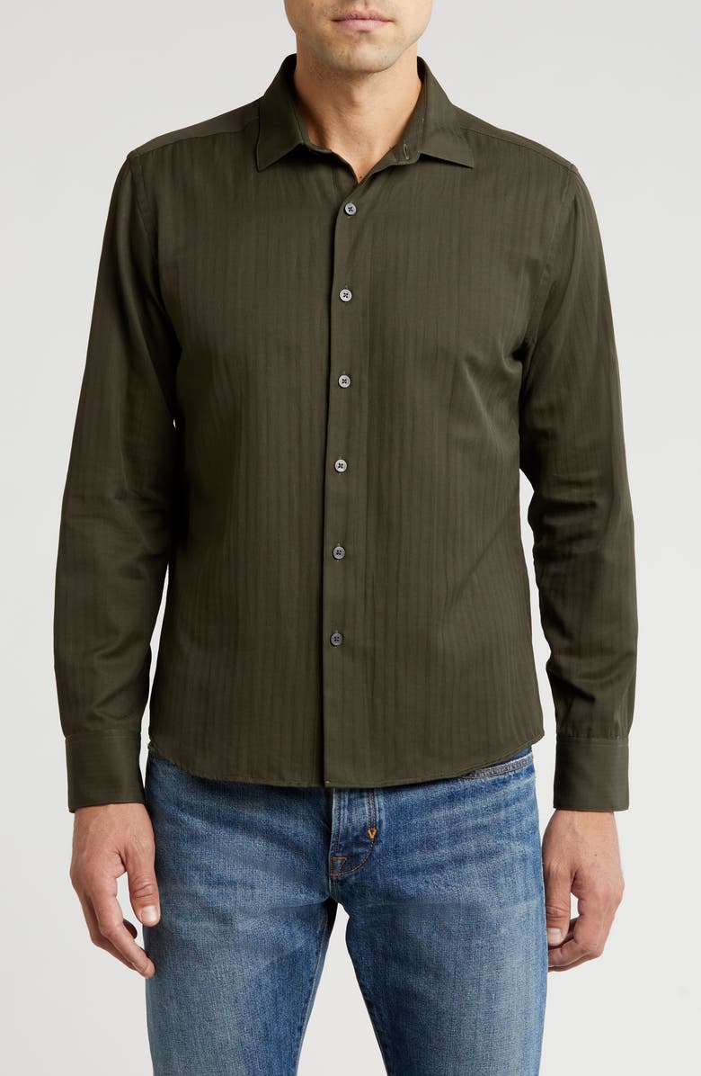 WESTZEROONE Baylor Button-Up Shirt, Main, color, Olive