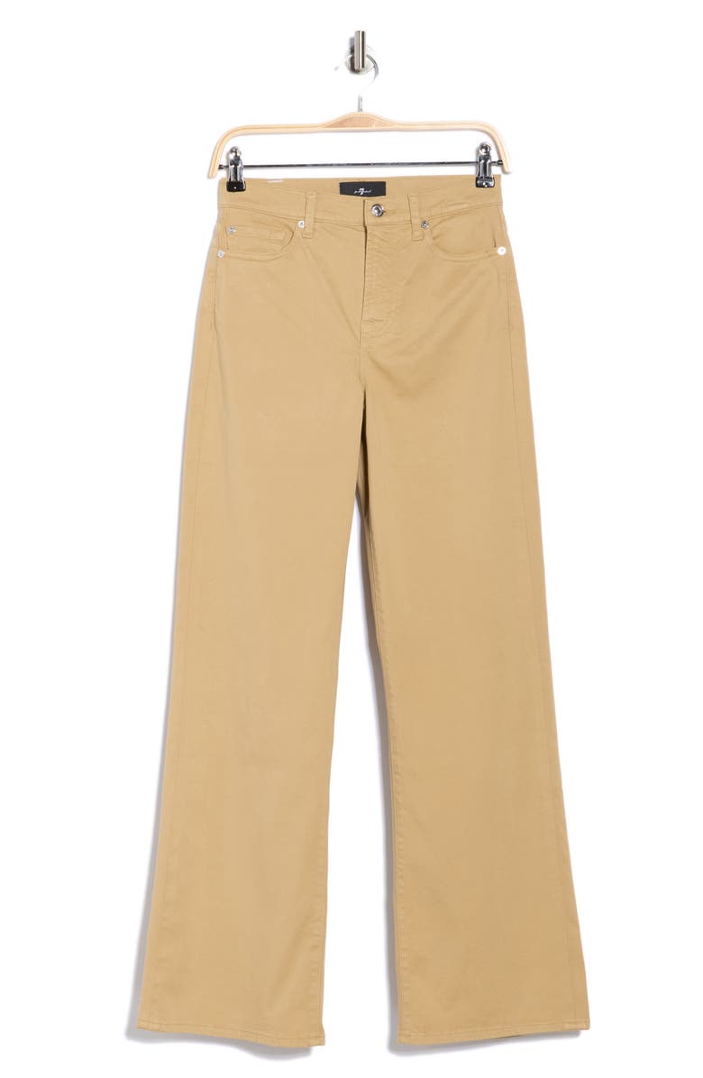 7 For All Mankind Alexa High Waist Straight Leg Sateen Pants, Alternate, color, Sateen Beige