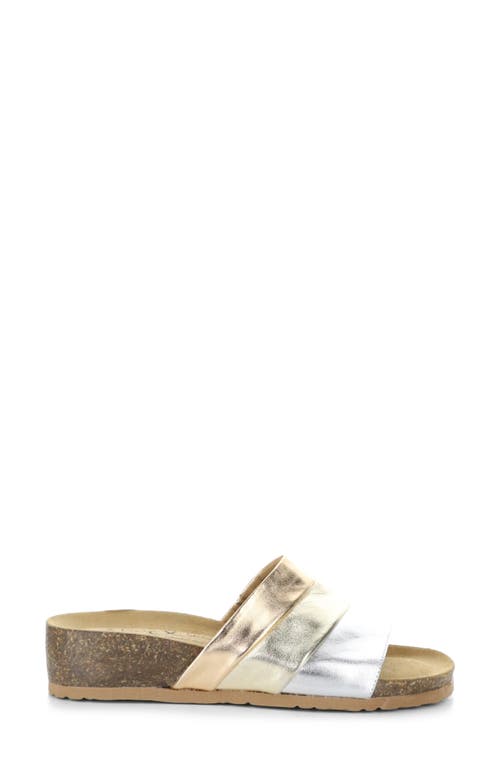 Bos. & Co. Libby Platform Wedge Slide Sandal In Pearl Combo