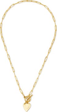 Sterling Forever Heart Toggle Pendant Necklace