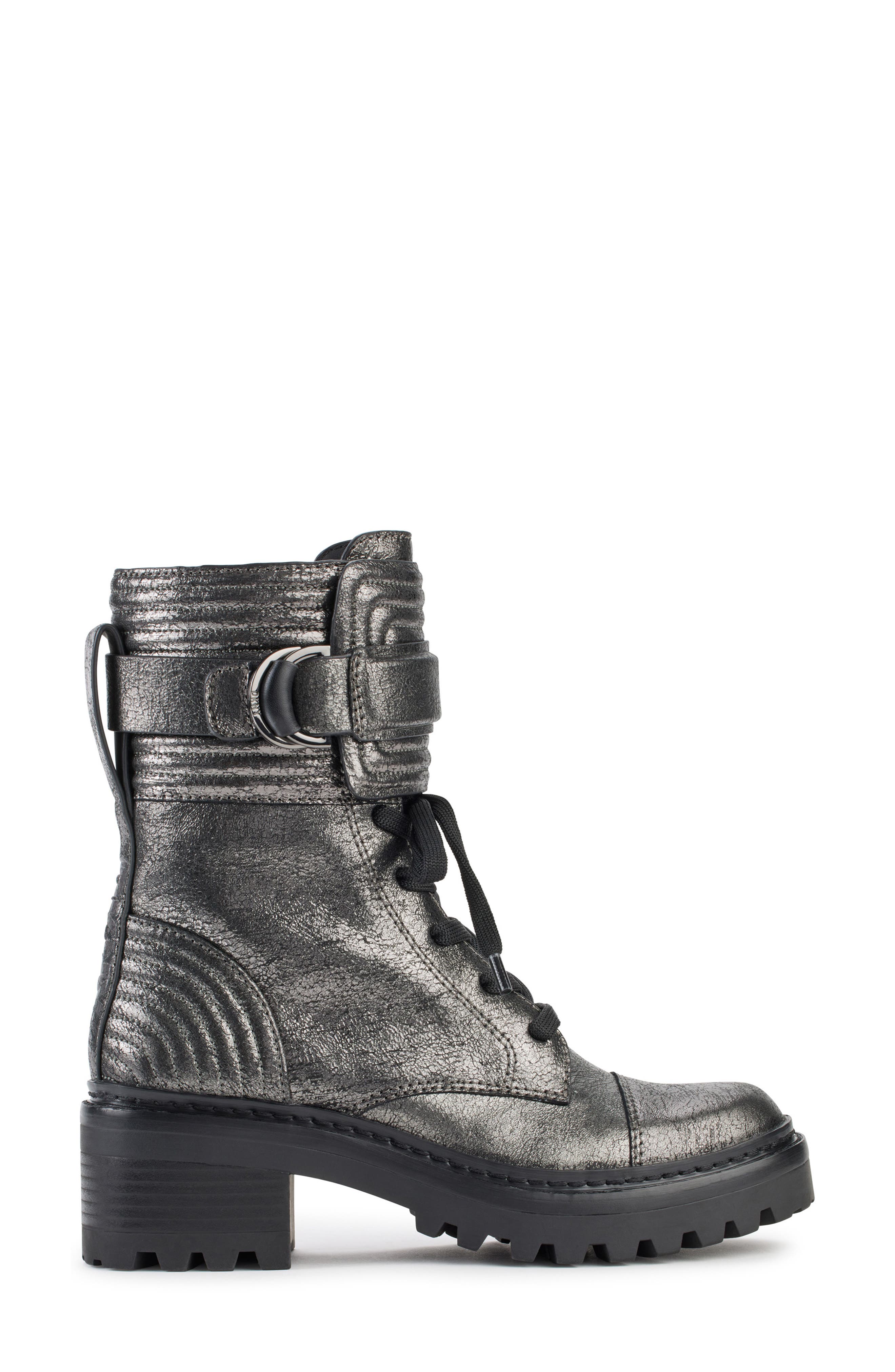 DKNY Falcao Metallic Combat Boot, Alternate, color, 