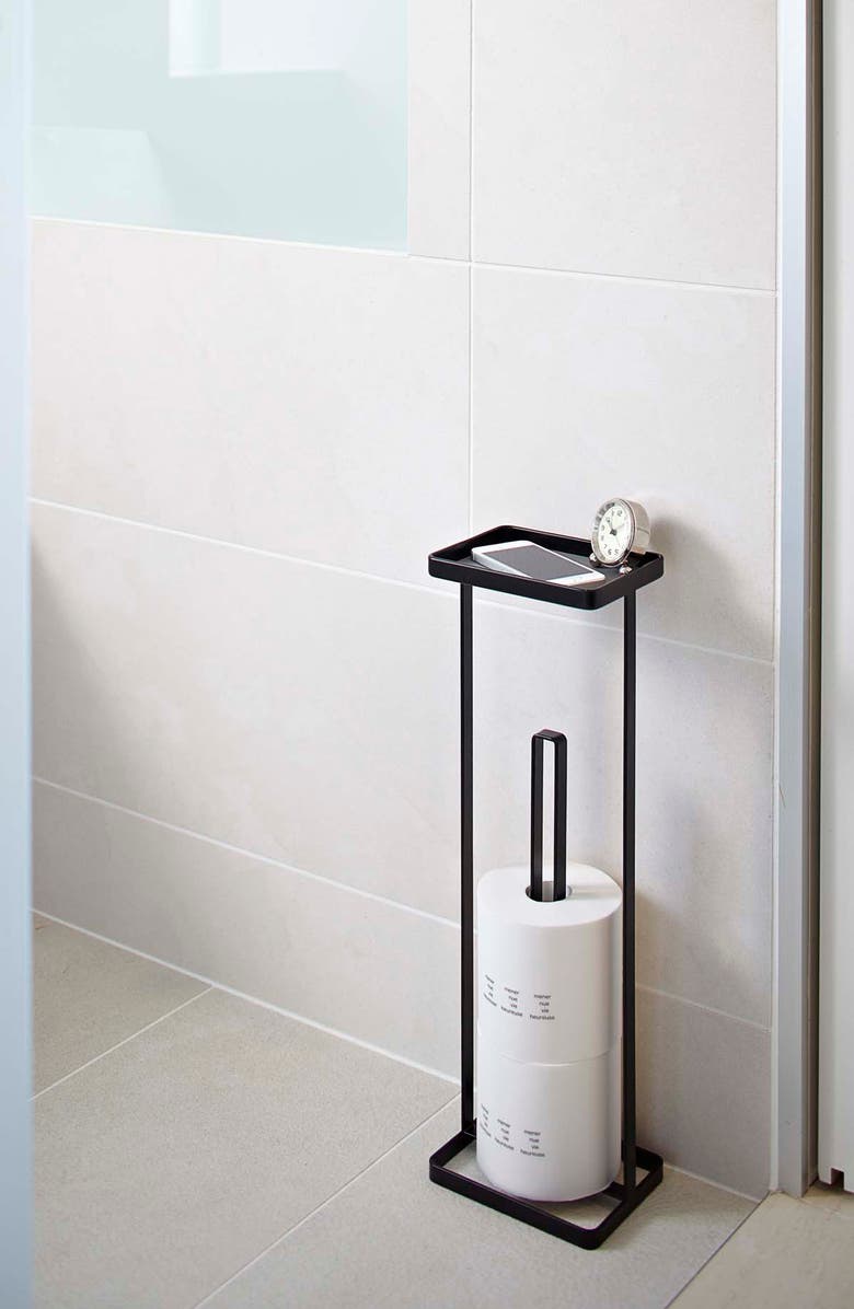 Yamazaki Toilet Paper Stand, Alternate, color, Black