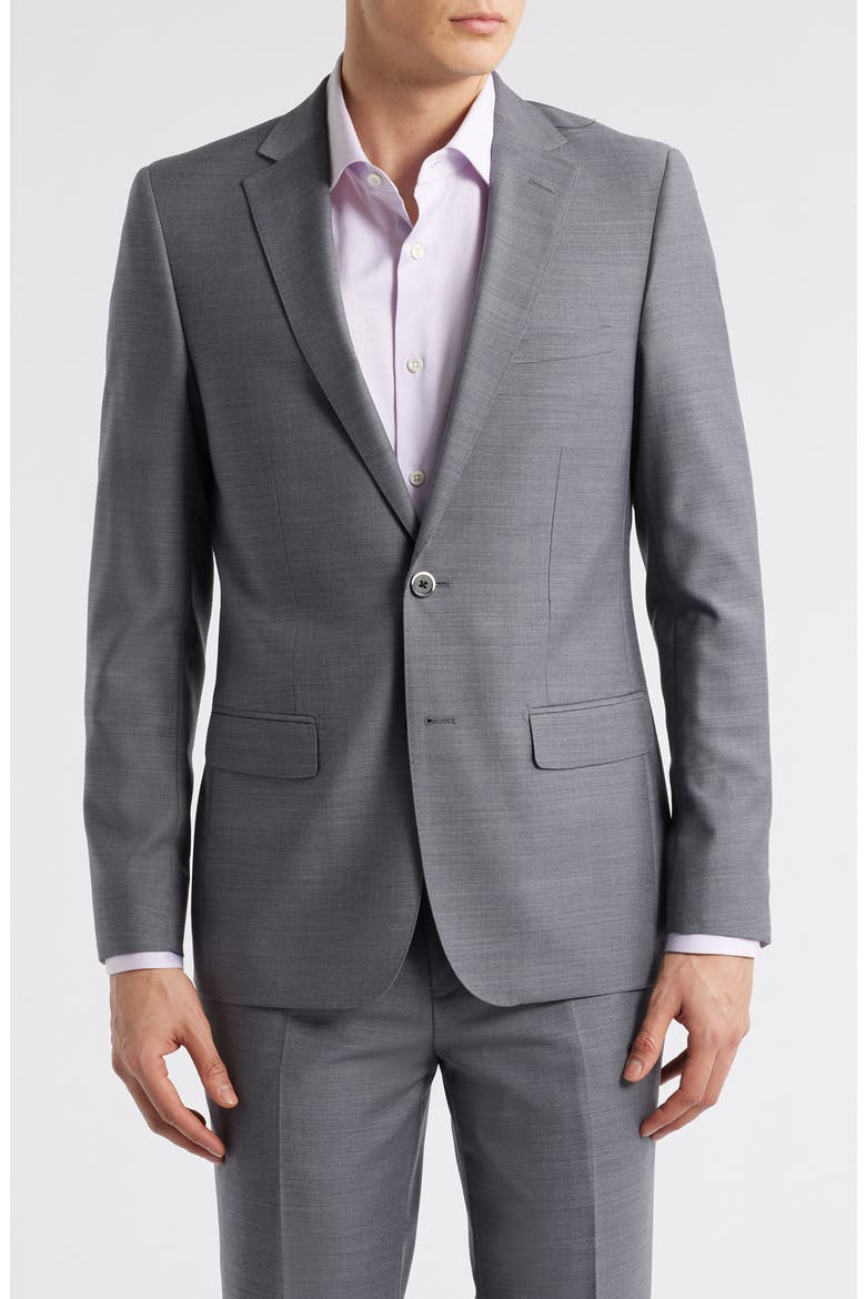 Matteo Slim Fit Grey Mélange Wool Suit, Alternate, color, GREY