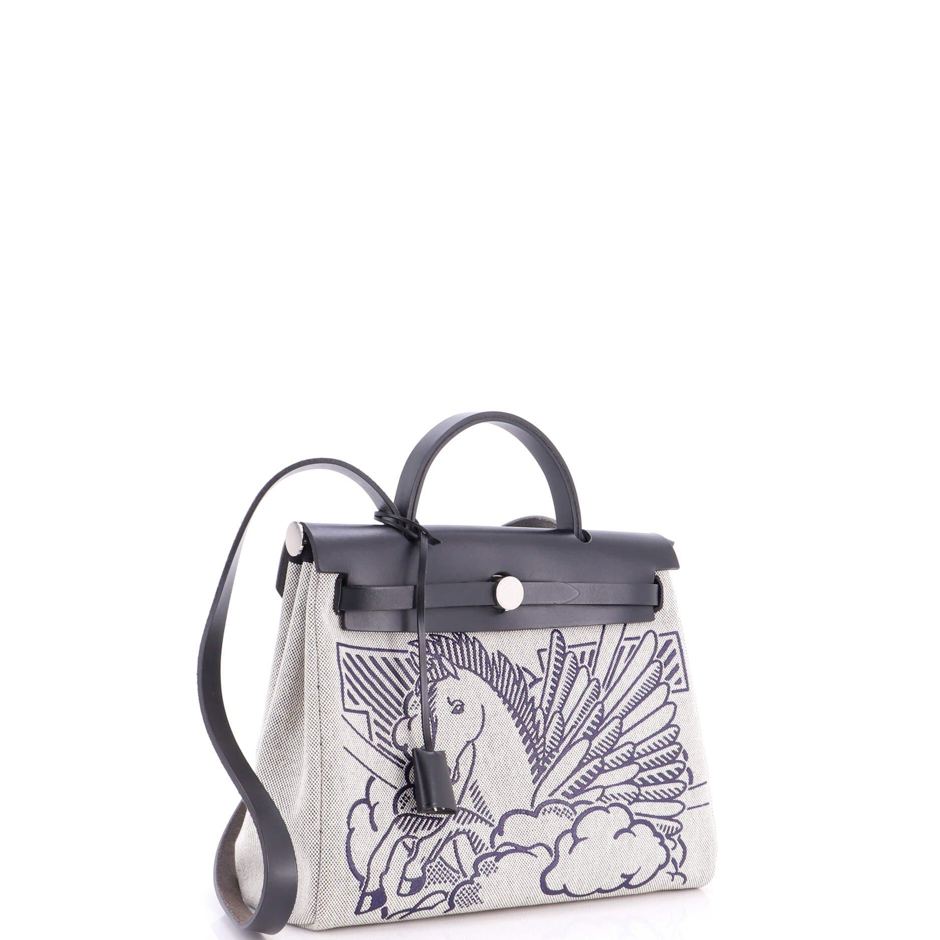 Herbag Zip Pegase Pop Toile and Leather 31, Alternate, color, Black