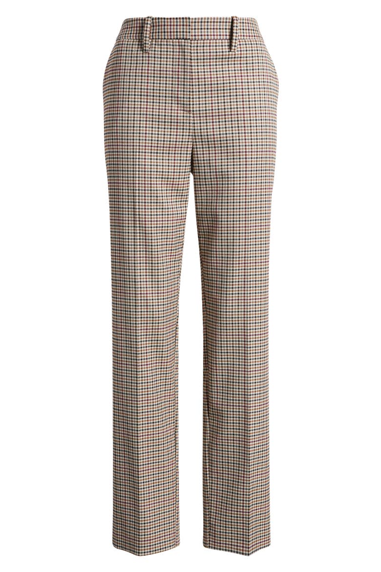 Check Straight Leg Trousers, Alternate, color, DARK ROAST