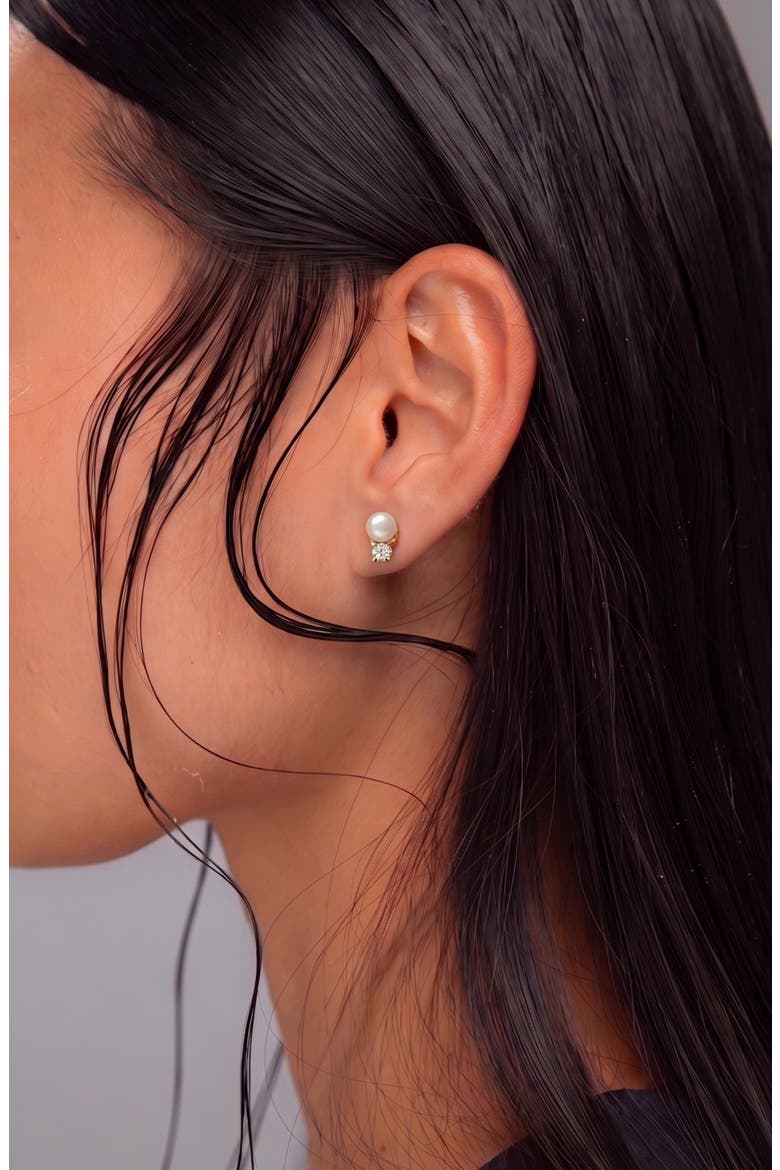 Perto Pearl Stud Earring In Gold, Alternate, color, Gold