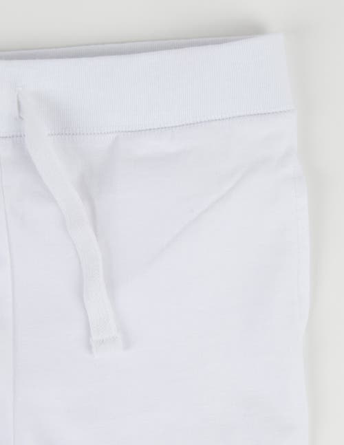 Leveret Kids 100% Cotton Lightweight Jogger Pants In White