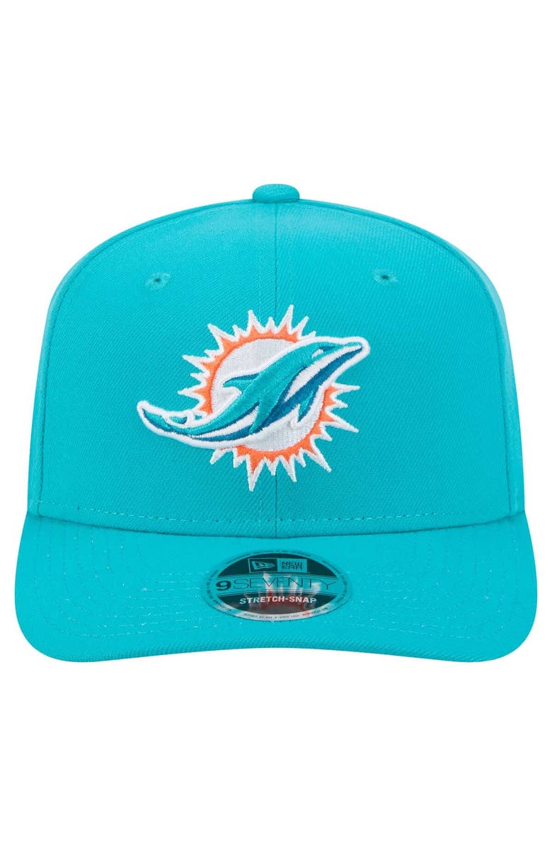 New Era Men's New Era Aqua Miami Dolphins  9SEVENTY Stretch-Snap Hat, Alternate, color, 