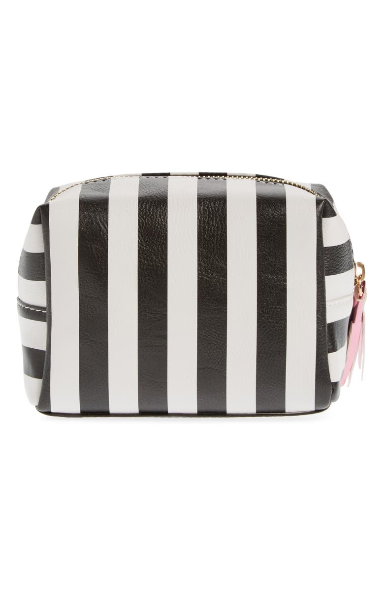 OMG Accessories OMG Metallic Lip Stripe Cosmetics Bag, Alternate, color,