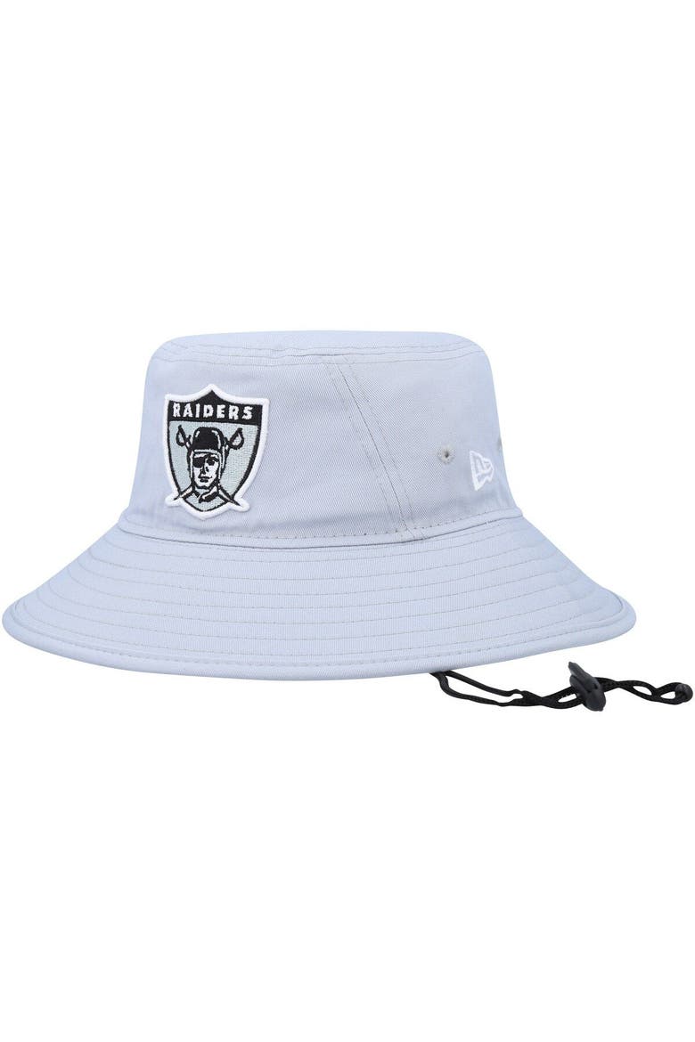 Men's New Era Silver Las Vegas Raiders Main Bucket Hat, Main, color, Silver