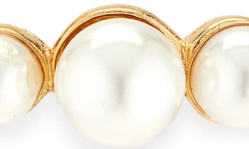 Kenneth Jay Lane Faux Pearl Cluster Bangle In Gold