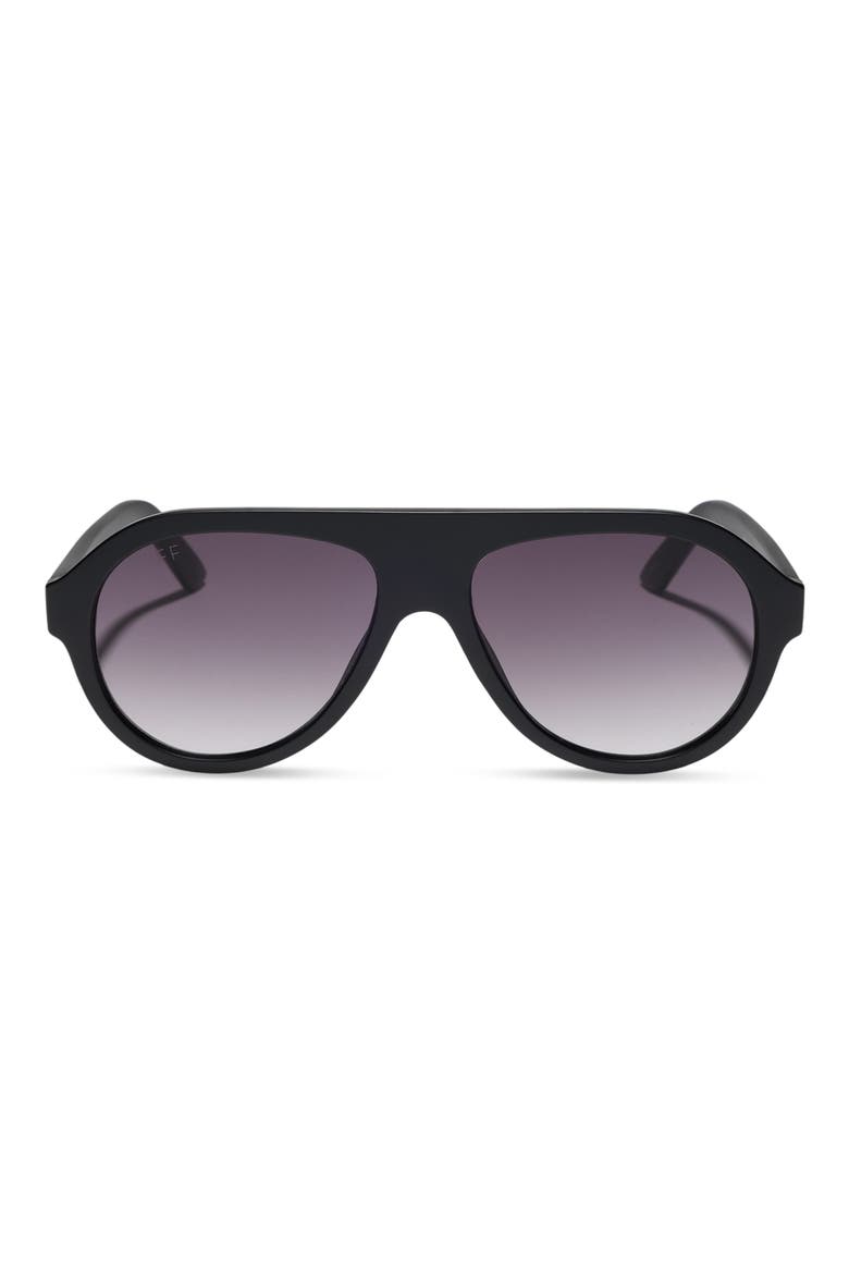 Lyla Aviator Sunglasses, Main, color, MATTE BLACK/ GREY GRADIENT