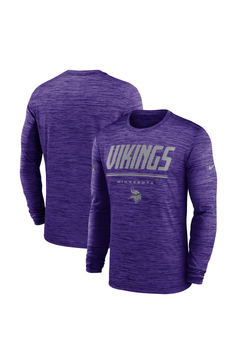 Nike Men's Nike Purple Minnesota Vikings Sideline Offensive Transition Velocity Dri-FIT Long Sleeve T-Shirt, Main, color, Purple