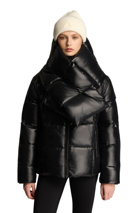 Winekka 2-in-1 Reversible Puffer with Oversized Removable Scarf