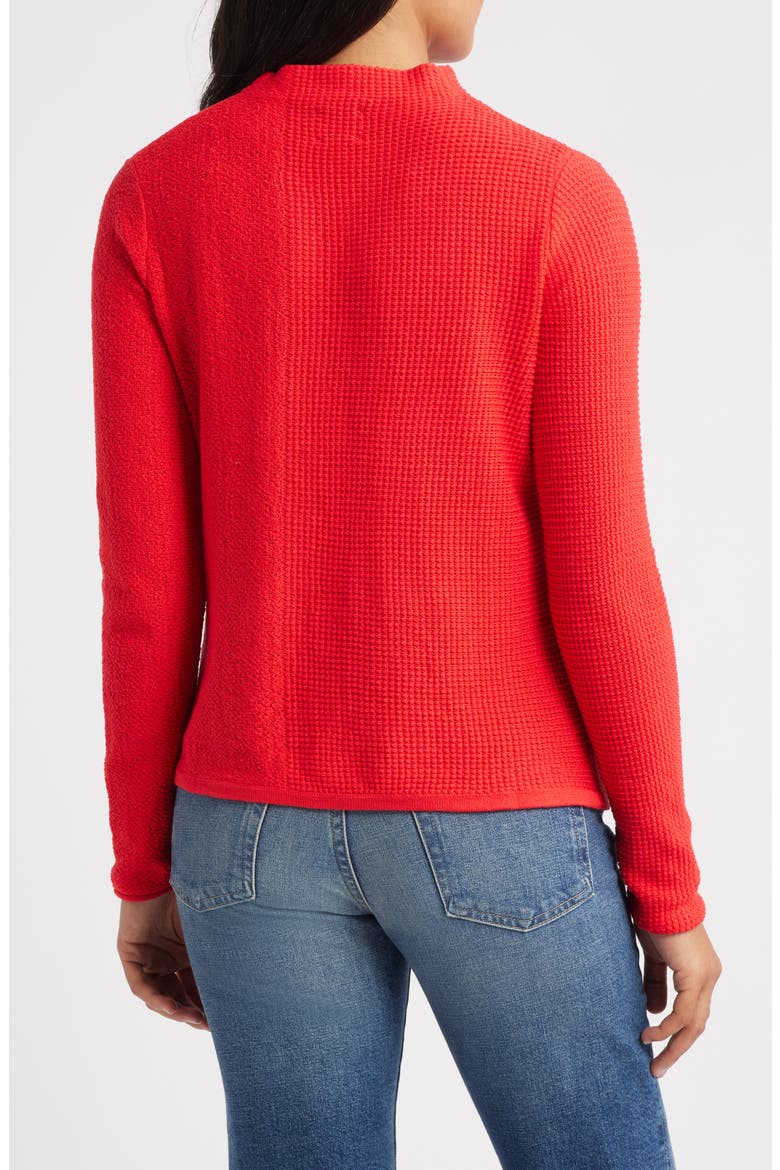 Pixel Mock Neck Sweater, Alternate, color, SCARLET