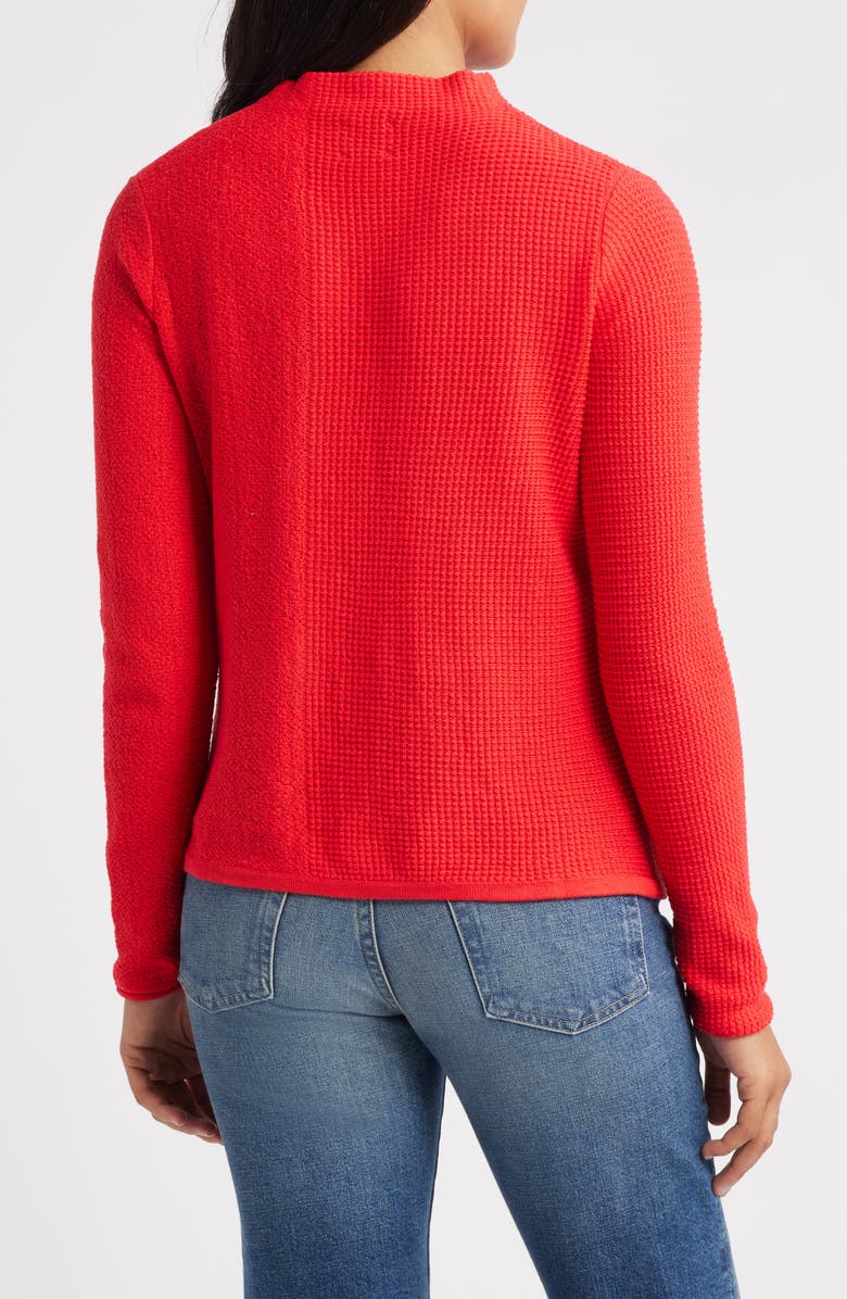 NIC+ZOE Pixel Mock Neck Sweater, Alternate, color, Scarlet