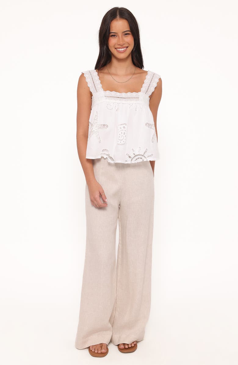 Petal & Pup Aideen Sleeveless Eyelet Top, Alternate, color, White Shell