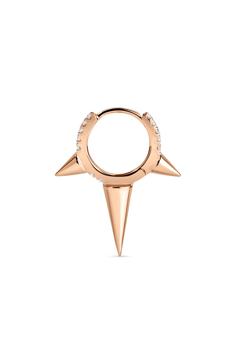 Triple Spike Diamond Earring, Alternate, color, ROSE GOLD