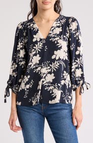 Renee C Jacquard Floral Top