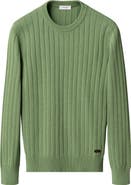 Eton Rib Knit Cotton Crewneck Sweater