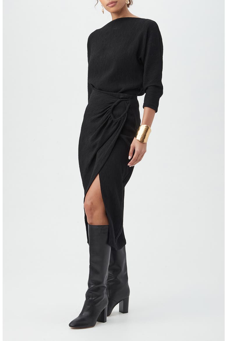 Abiba Midi Skirt, Alternate, color, BLACK